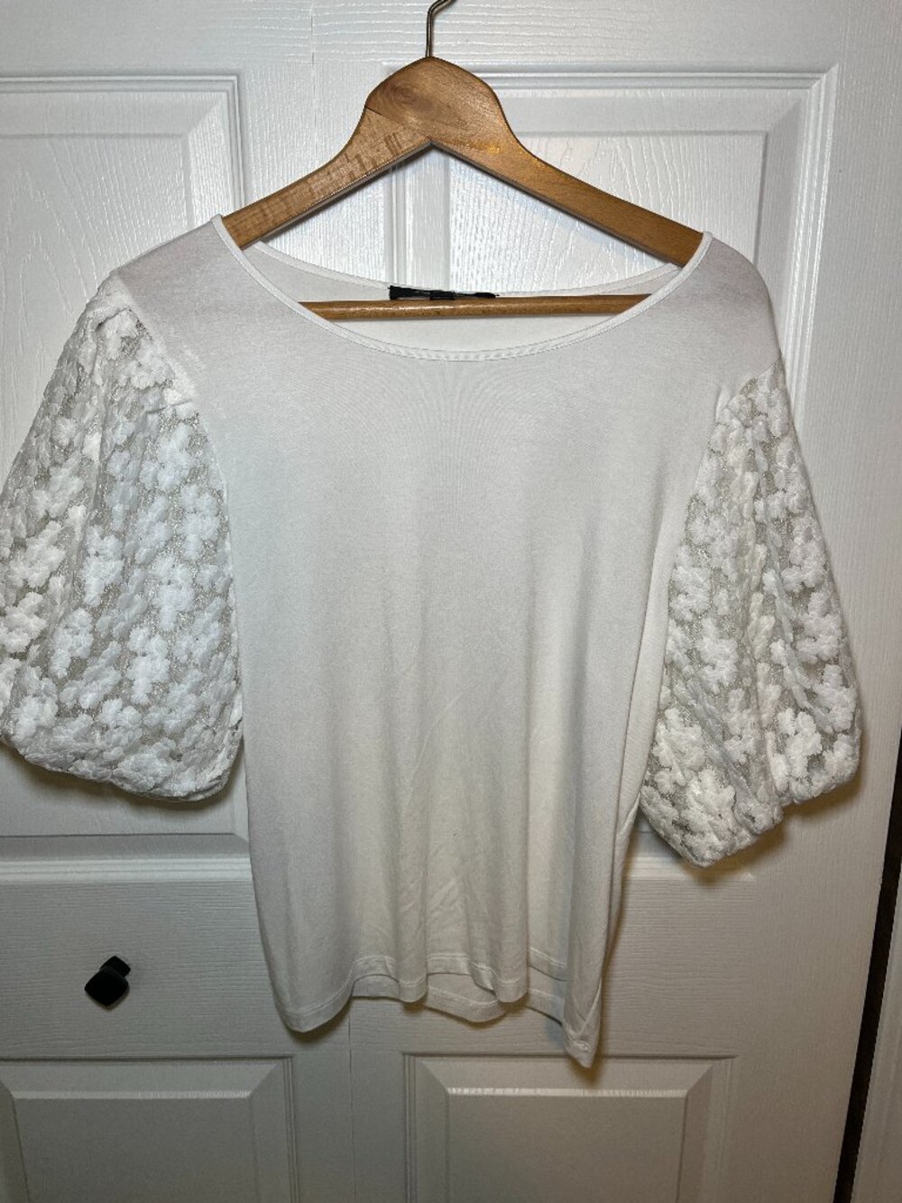 Marc New York Puff Sleeve White Top Medium